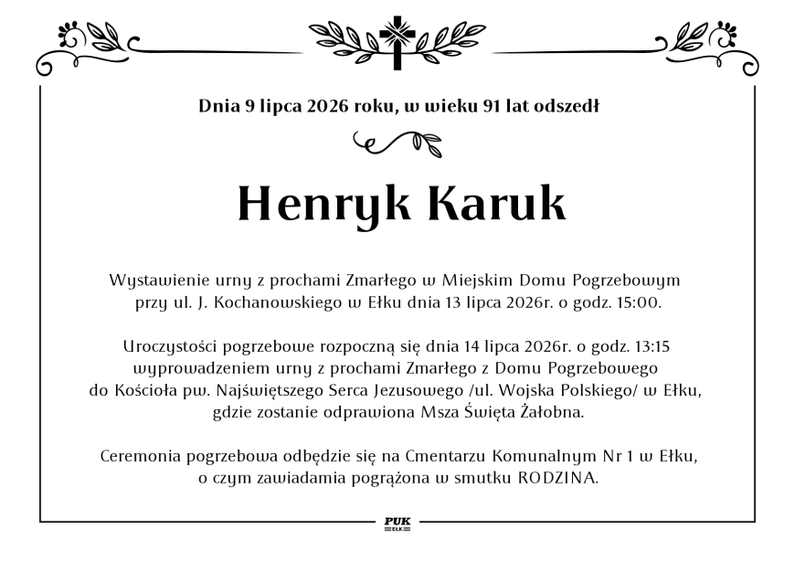 Henryk Karuk - nekrolog